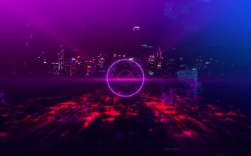 Cyberpunk Сity Digital Road Travel Looped 3D Animated Wallpaper