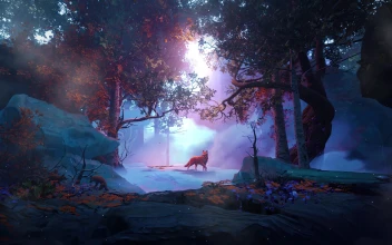 Falling Leaves Fox 4K