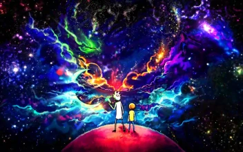 Rick and Morty Stars Space Animated Wallpaper