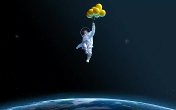 Space Girl With Balloons