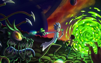 AdultSwim Rick and Morty Running From Monster