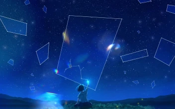 Anime Blue SKy Star Gaze 4K