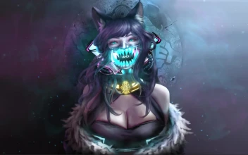 Ahri Cold Fire Mask Cyberpunk Mode
