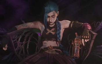 Jinx Arcane In Chair With Gun