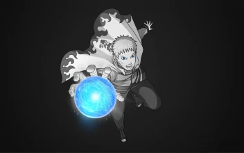 Anime Hokage Naruto Uzumaki Rasengan Black And White