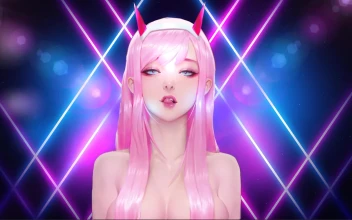 Zero Two Neon - Darling In The Franxx Digital Art By Zeronis