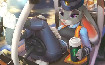 Zootopia Judy Hopps Coffe Break Cartoon