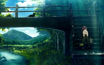Hitagi Senjougahara Bakemonogatari Landscape 4k