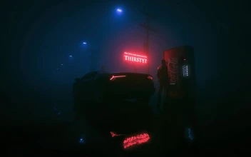 Neon Road Car Coca Cola 4k