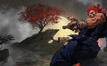 Akuma From Street Fighter Game Animated Background