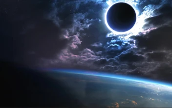 Space Black Hole And Planet Earth Hd