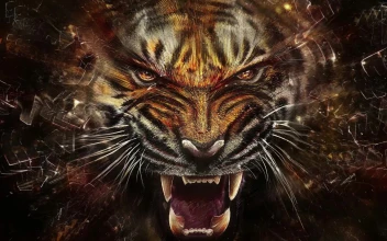 PC Animated Tiger Glass Shatter