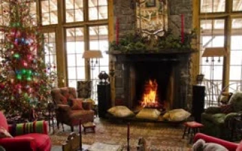Fireplace New Years and Christmas