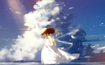 Anime Girl In White Dress 4K