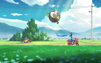 Anime Boy Riding Motorcycle 4K