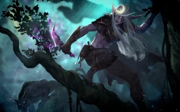4K Animated Wallpaper - Night Elf World of Warcraft Game