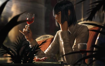 Girl With Wine GUWEIZ
