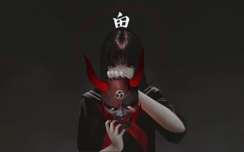 Oni Mask Art by Aoi Ogata Anime