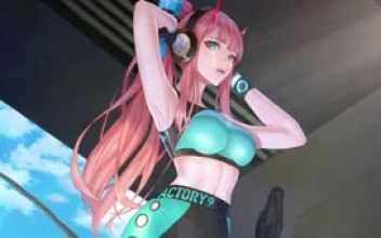 Fondo de Pantalla Animado de Zero Two con Ropa Deportiva🏋️‍♀️ en Movimiento
