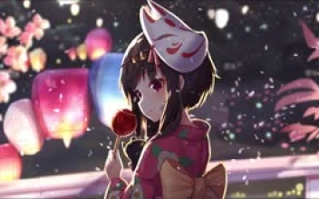 Fondo de Pantalla Animado Megumin Máscara de KonoSuba 👺 en Movimiento