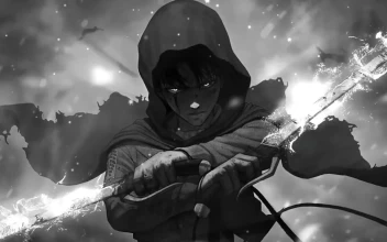 Fondo de Pantalla Animado Levi Ackerman Monochrome de Attack on Titan ⚔️ en Movimiento