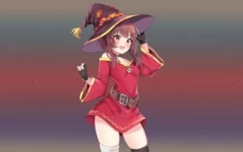 Fondo de Pantalla Animado Megumin Degradado de KonoSuba 🔮 en Movimiento