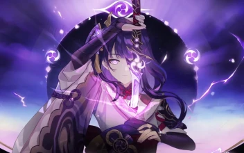 Fondo de Pantalla Animado de Raigen Shogun de Genshin Impact ⚡️ en Movimiento