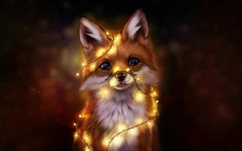 Cool Cute fox in Garland HD