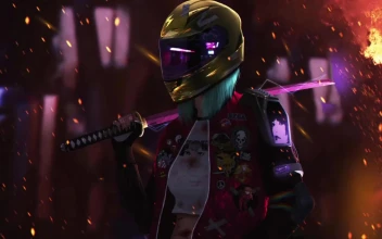 Cool Cyberpunk Girl Biker 1080p