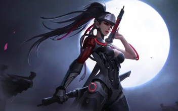 Cool Overwatch Genji Girl Samurai Live Wallapaer HD