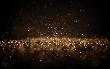 Golden Glittery Particles Dust Abstract Particle Animation Background Stock Footage