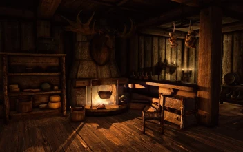 Cozy Cabin Fire Skyrim SE HD