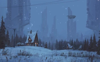 PC Winter Houses Sci Fi Towers Free