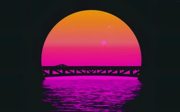 PC Pink Sunset Bridge Free