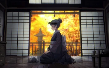 PC Seasons Kimono Anime Girl Free