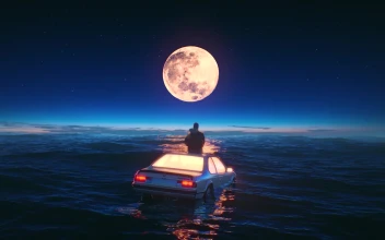 PC Floating in the Ocean Free