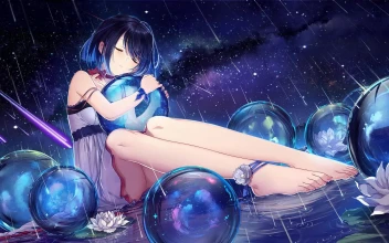 PC Anime Girl Shooting Stars Free
