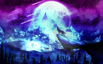 PC Full Moon Howling Wolf Free