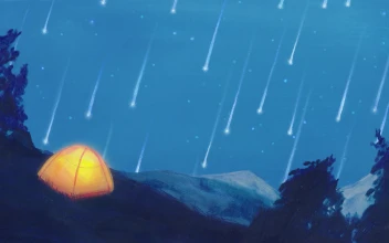 PC Camping Raining Stars 4K Free
