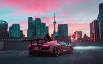PC Lamborghini Evening City 4K Free