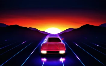 4K Retro Ferrari Sunrise For PC