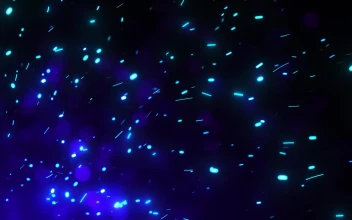 Bright Flying Blue Fire Sparks Background