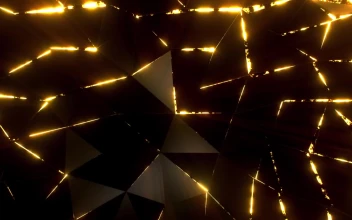 Geometric Neon Gold Triangular