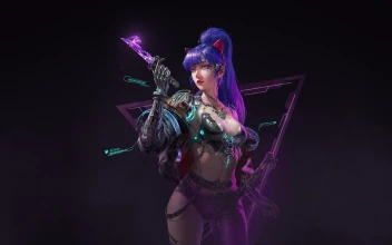 PC Desktop Cyberpunk Girl Character Animation 1