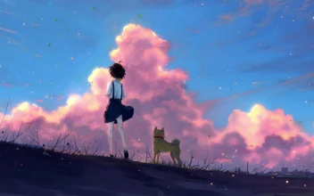 PC Desktop Anime Girl And Shiba Inu Desktop