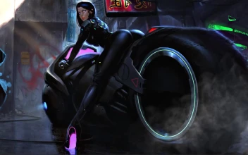 Burnout Cyberpunk Motorcycle