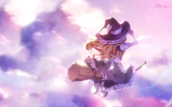 Marisa Kirisame Flying A Broom In The Sky Touhou Project HD For PC