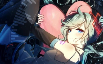 Hatsune Miku Hugging A Heart Stuffed HD For PC