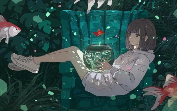 Anime Girl Under Ocean Water HD For PC