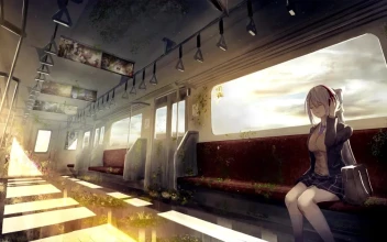 Higuchi Kaede Listening To Music On The Train HD For PC